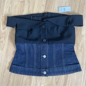 NWT Express Off-Shoulder Denim and suit Top
